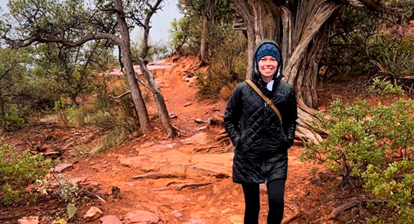 Mary Beth hiking in Sedona
