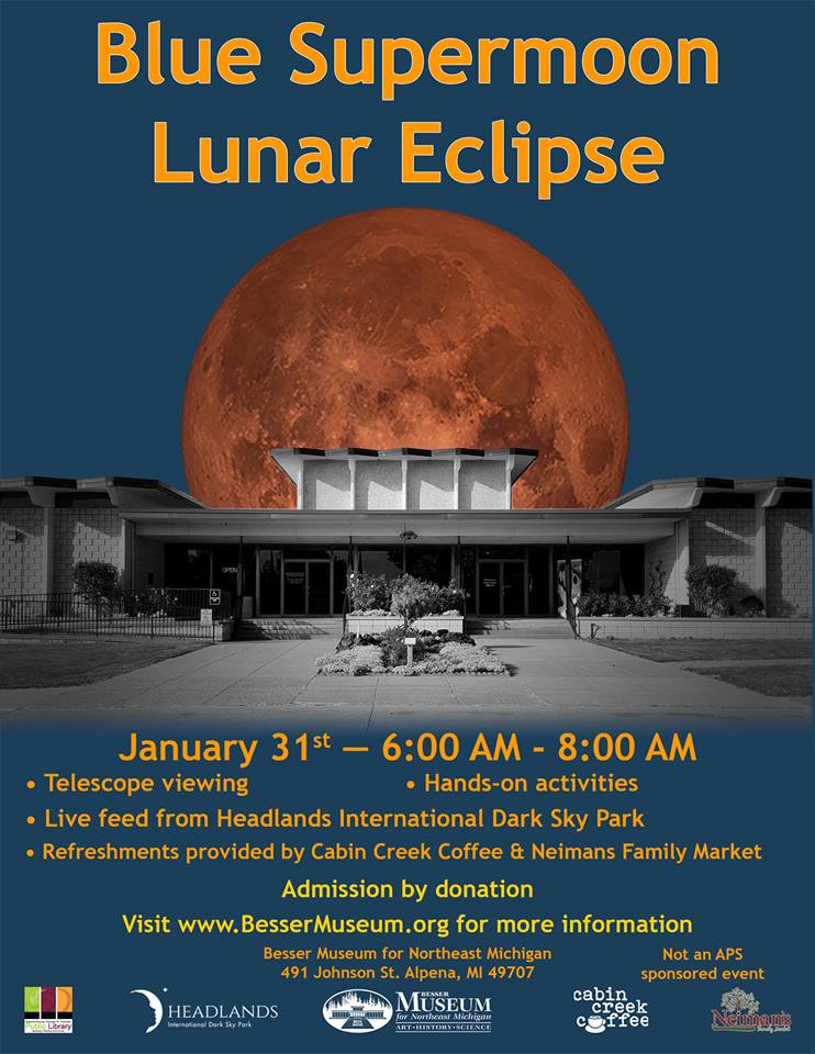 Your Guide to the Super Blue Blood Moon/Lunar Eclipse in Alpena, MI