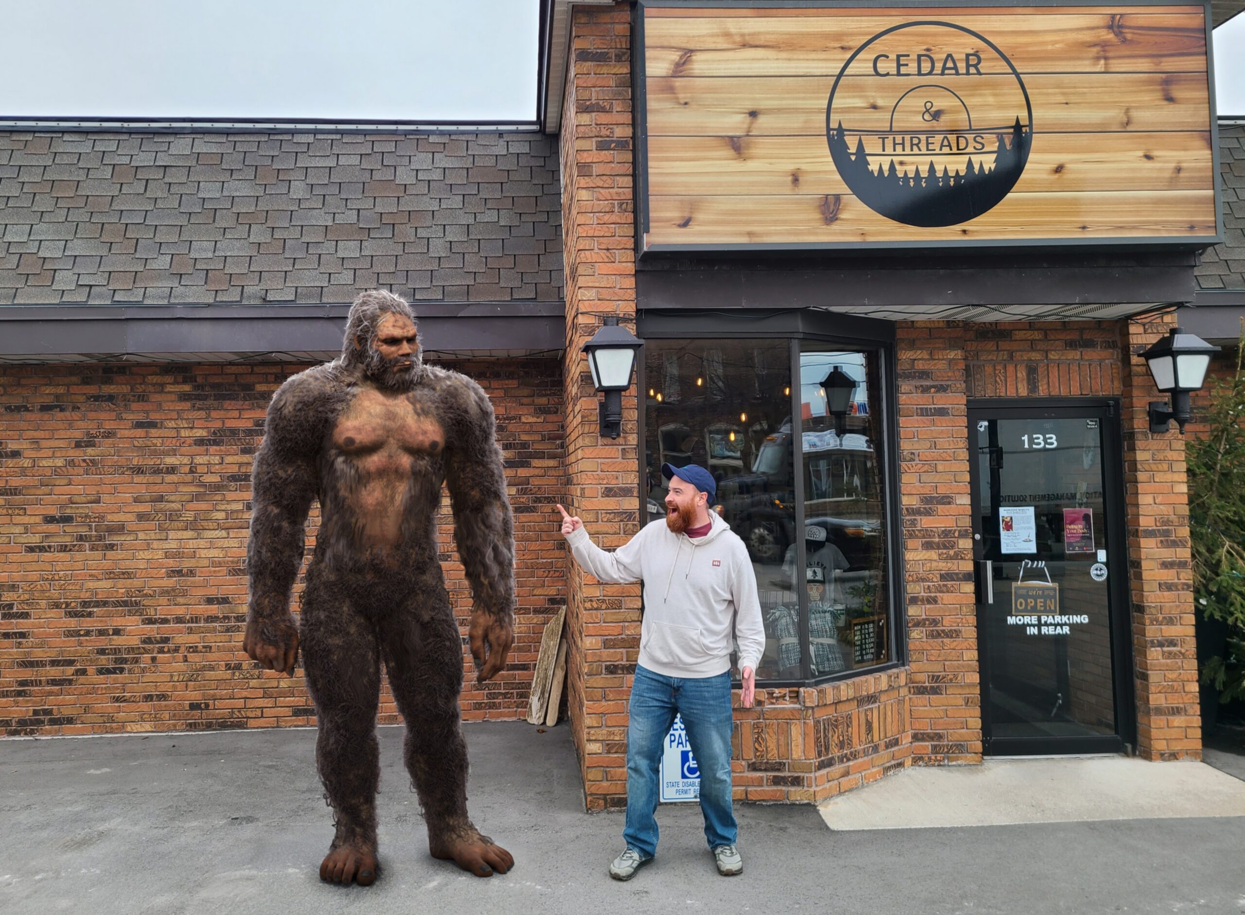 Sasquatch Spotted at Local Retailer Cedar & Threads!