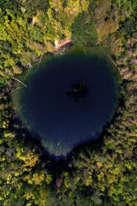 Evidence! In this photo of Rockport's underwater sinkhole, you'll see a vague outline of the Loch Ness Monster.