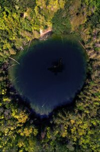 Evidence! In this photo of Rockport's underwater sinkhole, you'll see a vague outline of the Loch Ness Monster. 